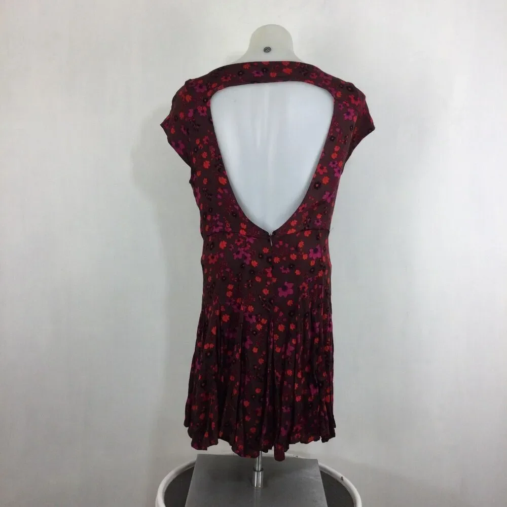 Free People Womens It Takes Two Wrap Dress Plum Combo Size XS NWT $128